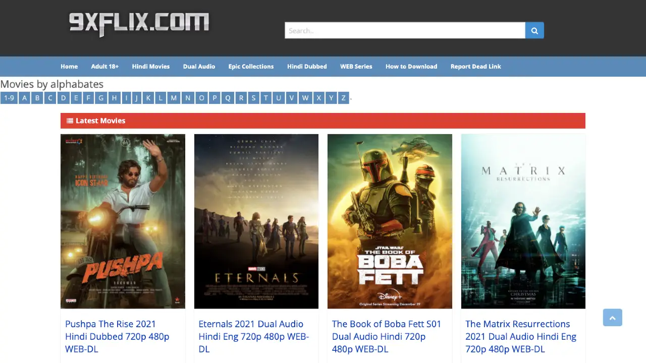 9xflix 2022 – 9xflix com Hindi Dubbed Dual Audio Hollywood Movies