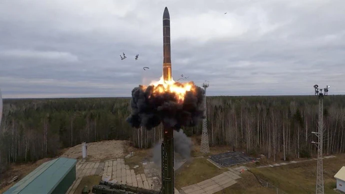 Watch: Russia Launches Ballistic Missile As Part Of Nuclear Drills