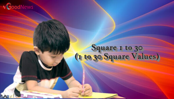 Square 1 to 30 (1 to 30 Square Values)